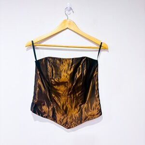 HOLT RENFREW Bronze satin corset top | Vintage party | Size 8